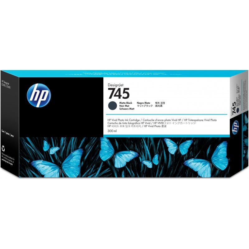 HP F9K05A Negro Mate Cartucho de Tinta Original - 745. 300 ml
