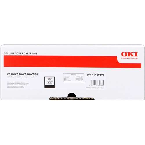 OKI C310/C510/MC351/MC361 Negro Cartucho de Toner Original - 44469803. 3.500 Paginas