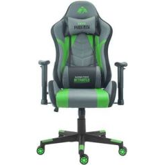 Silla gaming serie phoenix altura regulable con piston de gas clase 2 cojin lumbar y cervical reclinable hasta 180º color negro/verde
