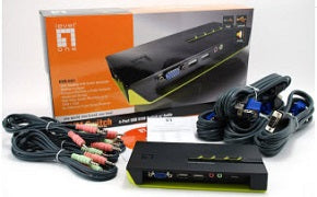 Conmutador KVM-0421 4 pcs VGA automatico USB salida audio con cables incluidos