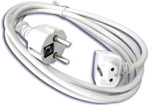 Cable desde schuko macho a europeo tipo c hembra longitud 1.8 metros para adaptador de corriente
