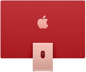 Imac 24' retina 4.5k chip m3 con CPU de 8 nucleos 8gb de memoria unificada 512gb SSD GPU de 10 nucleos dos puertos thunderbolt/USB 4 dos puertos USB 3 gigabyte ethernet magic keyboard con touch ID rosa
