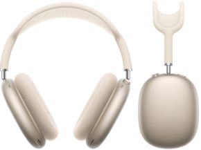 Auriculares de diadema airpods max con microfono y cancelacion de ruido con modo de sonido ambiente bluetooth audio compartido cambio automatico y deteccion de uso carga por USB-C color blanco estrella
