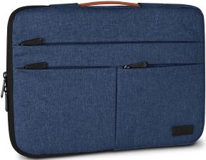 Maletin para portatil hasta 14' air padding 360 sleeve con asa bolsillo exterior y cierre doble cremalllera material poliester azul