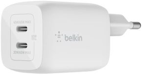 Cargador de pared a USB-C doble con pps de 45w + 20w blanco