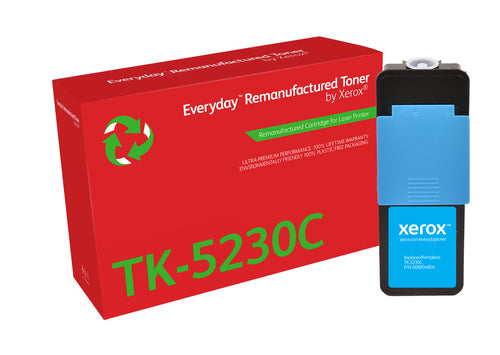 Xerox Everyday Kyocera TK5220/TK5230 Cyan Remanufactured Toner Cartridge - Replaces 1T02R9CNL1/1T02R9CNL0/TK5220C/TK5230C