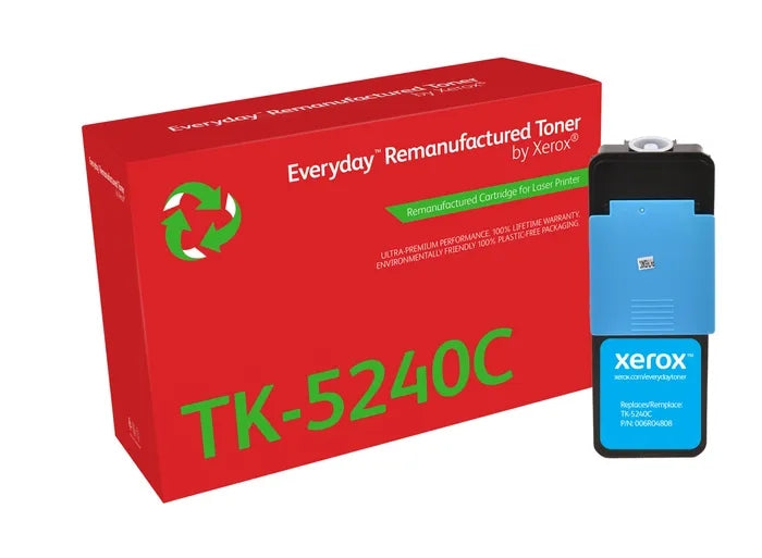Xerox Everyday Kyocera TK5240 Cyan Remanufactured Toner Cartridge - Replaces 1T02R7CNL0/TK5240C