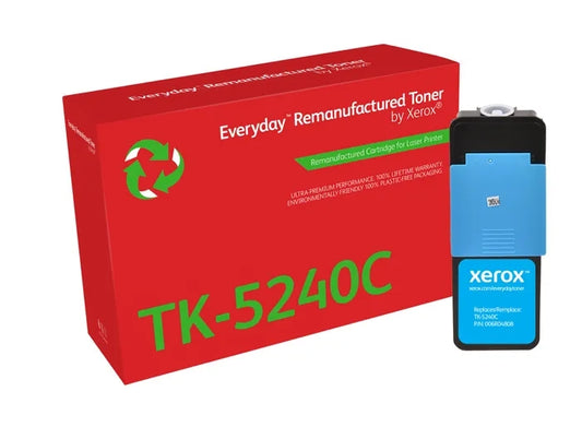 Xerox Everyday Kyocera TK5240 Cyan Remanufactured Toner Cartridge - Replaces 1T02R7CNL0/TK5240C