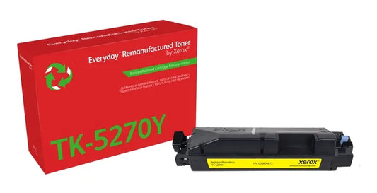 Xerox Everyday Kyocera TK5270 Yellow Remanufactured Toner Cartridge - Replaces 1T02TVANL0/TK5270Y