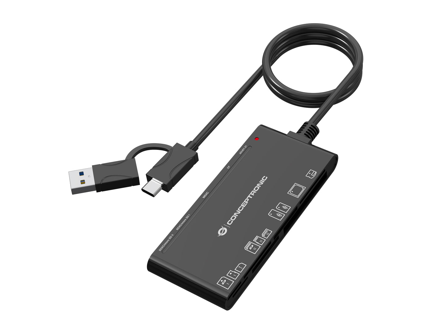 Lector de Tarjetas CONCEPTRONIC 7en1 USB-A/C (BIAN10B)