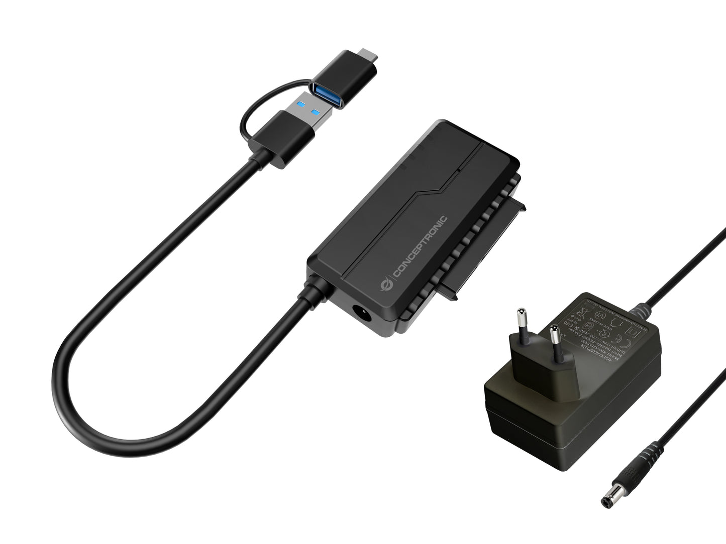 Adaptador CONCEPTRONIC USB-A/M a SATA/H Negro (ABBY21B)