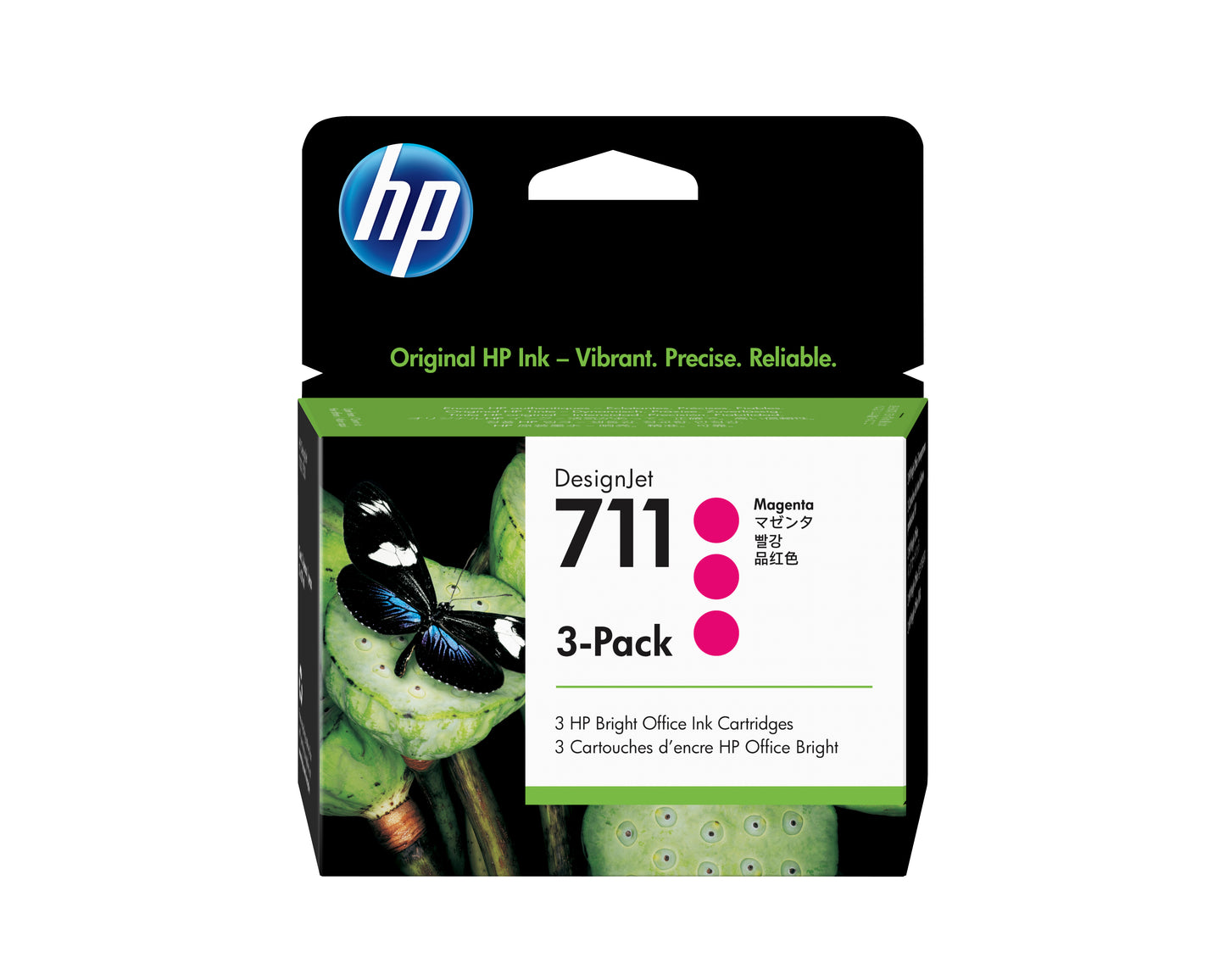 HP 711 Magenta Pack de 3 Cartuchos de Tinta Originales - CZ135A. 3x 29 ml