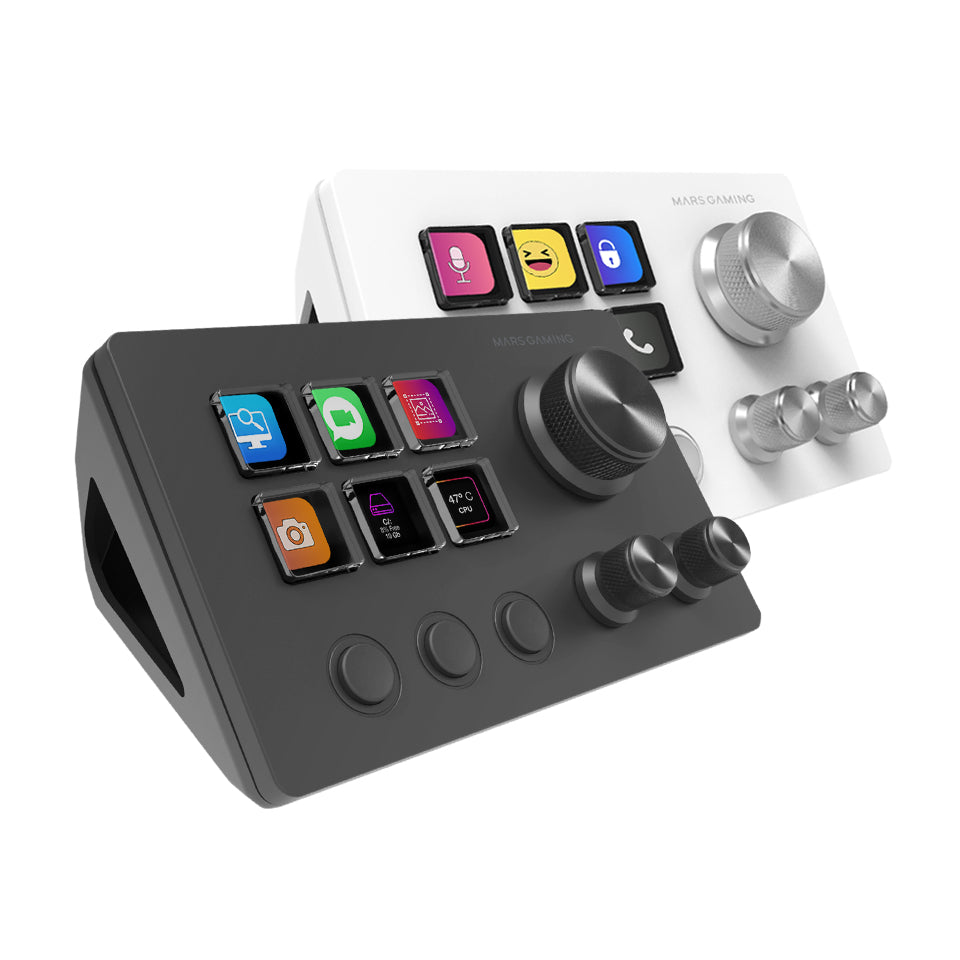 Control Deck Mars Gaming 6 Teclas LCD Blanco (MSDTWOW)