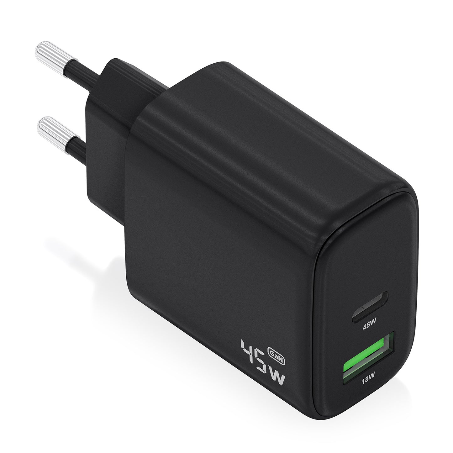 Cargador Pared AISENS 45W USB-A USB-C Negro (A110-0972)