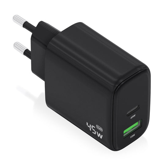 AISENS 45W USB-A USB-C Black Wall Charger (A110-0972)