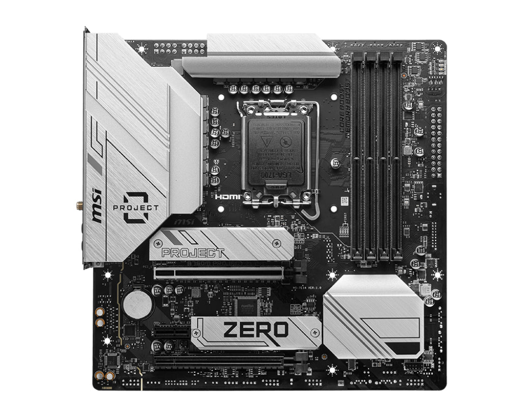 PLACA BASE MSI PRO B760M-PROJECT ZERO MATX 4XDDR5 HDMI + DP (911-7E14-001)
