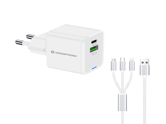 CONCEPTRONIC USB-A/C GaN 33W Wall Charger (ALTHEA16W)