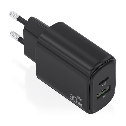 AISENS USB-A/C 30W Black Wall Charger (A110-0978)