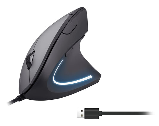 Ratón Vertical EQUIP USB-A 3200dpi Negro (EQ245118)
