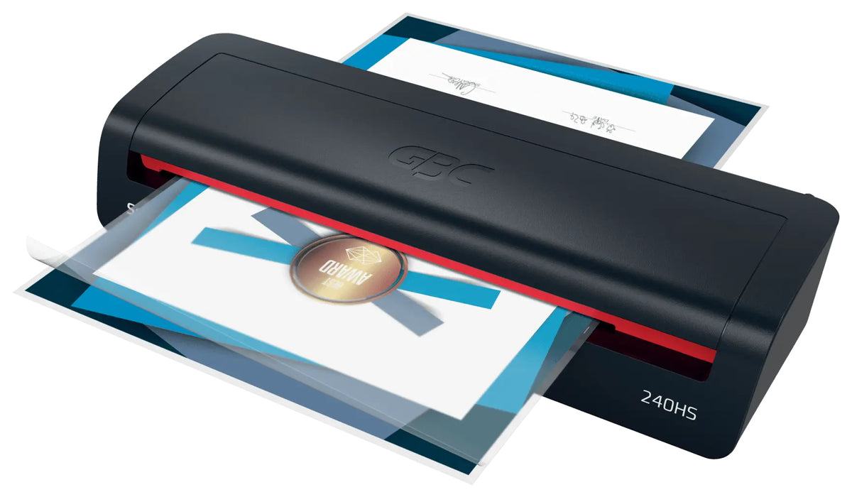 Plastificadora 240hs home office a3 velocidad 400mm/min calentamiento 2 minutos grueso de bolsa 75 y 125 micras color negro rojo