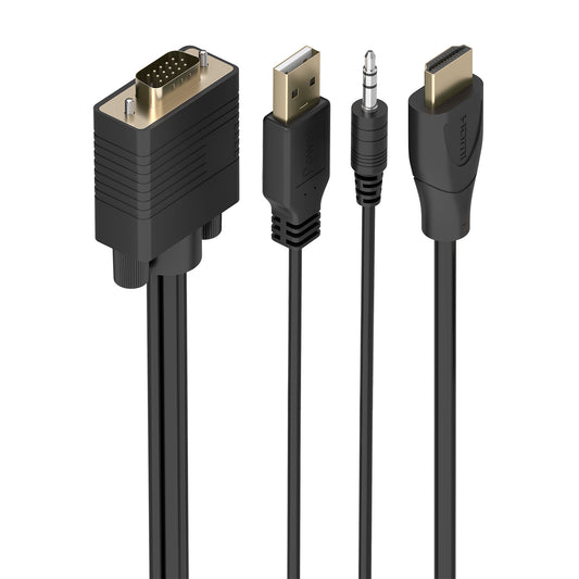 AISENS HDMI to VGA/Audio+USB-A 2m Converter (A122-1015)