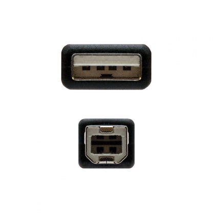 Nanocable USB-A/M a USB-B/M 1m Negro (10.01.0102-BK)