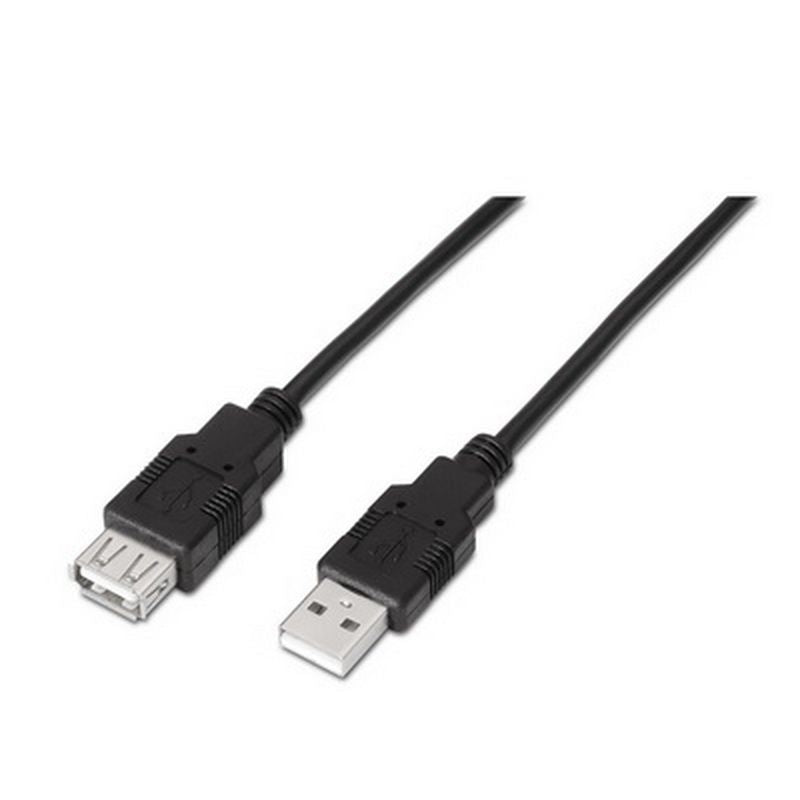 Nanocable USB-A/M a USB-A/H 1m Negro (10.01.0202-BK)
