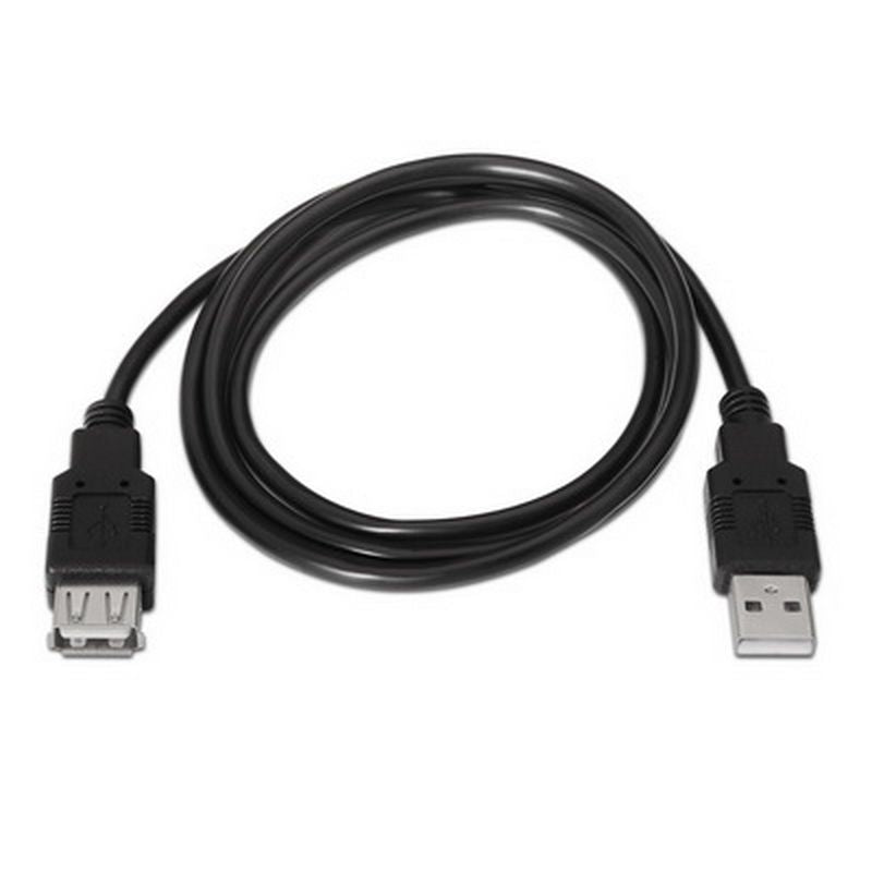 Nanocable USB-A/M a USB-A/H 1m Negro (10.01.0202-BK)