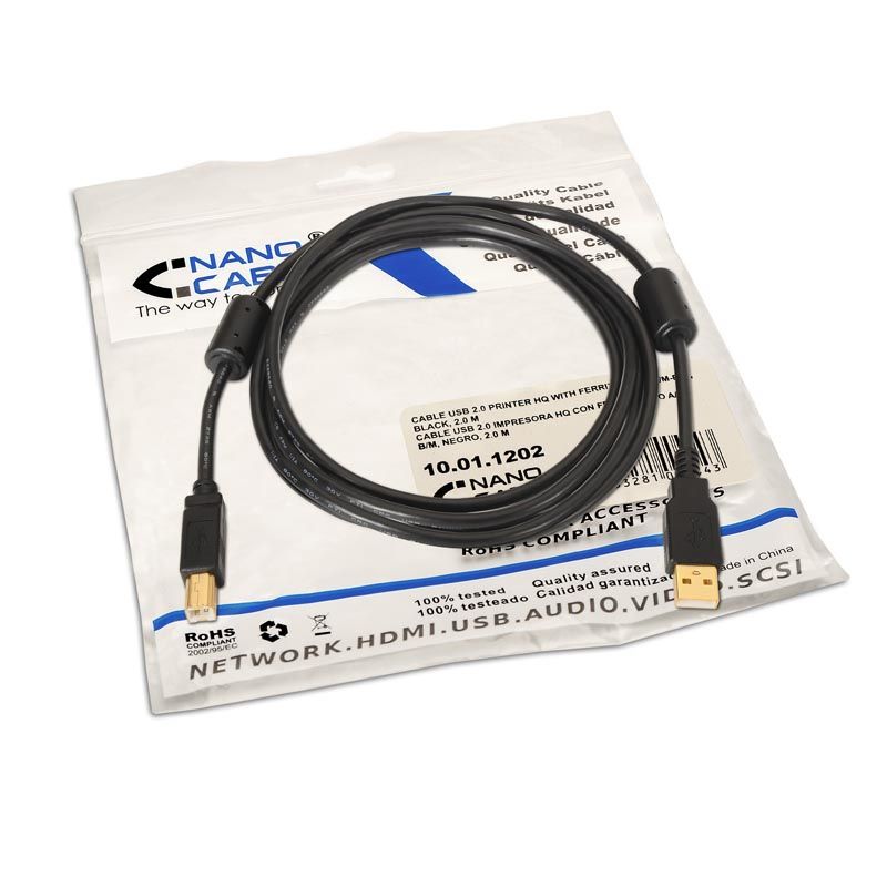 Nanocable USB-A/M a USB-B/M 3m Negro (10.01.1203)