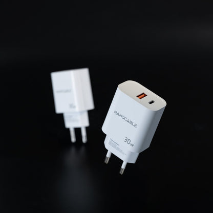 Cargador Pared Nanocable USB-A/C 30W Blanco(10.10.2011)