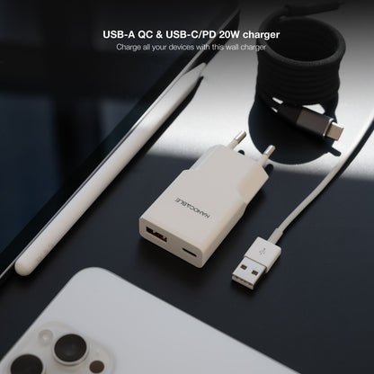 Cargador Nanocable USB-A/USB-C 20W Blanco (10.10.2022)