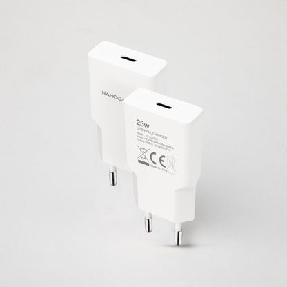Cargador Nanocable 1xUSB-C PD 25W Blanco (10.10.2024)
