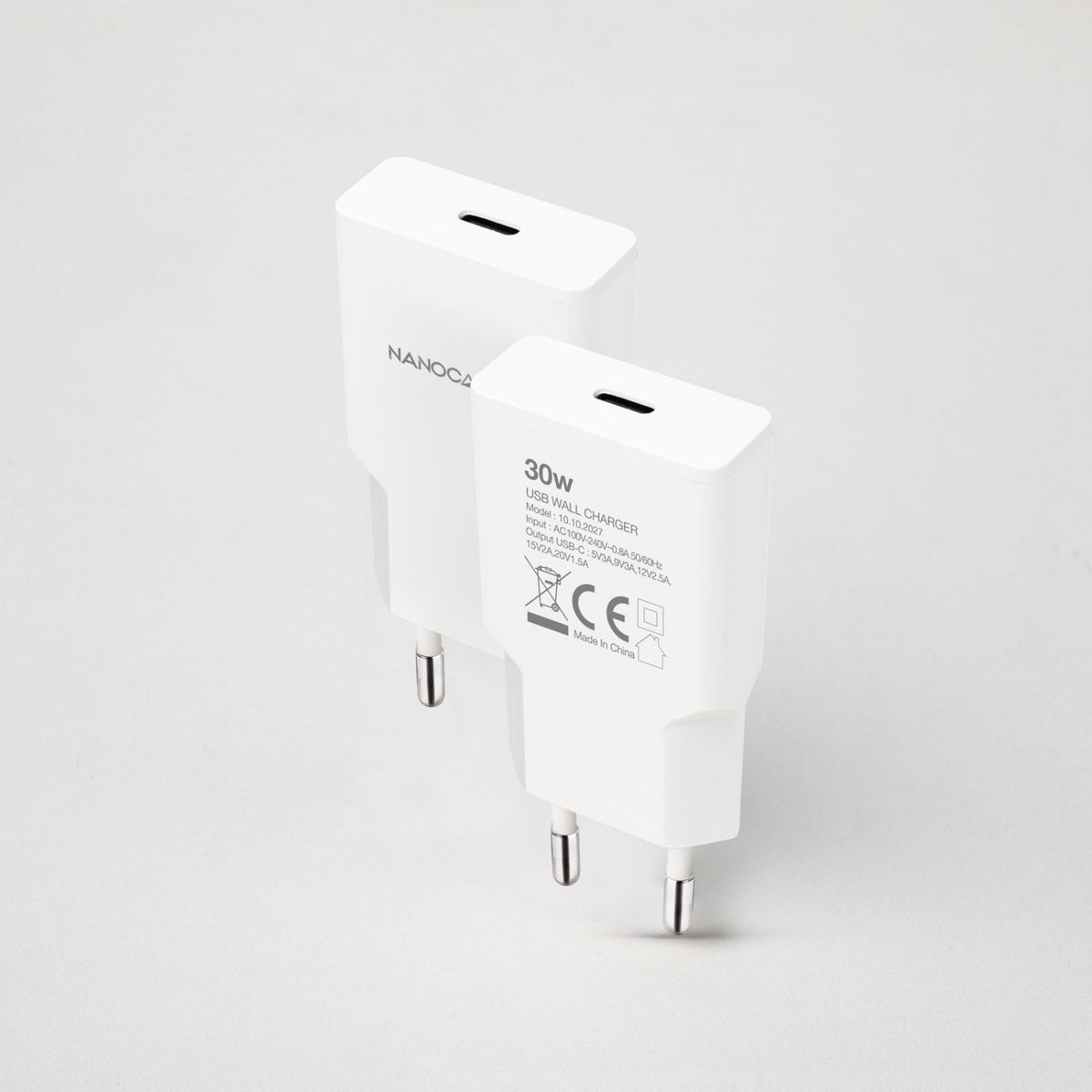 Cargador Nanocable 1xUSB-C PD 30W Blanco (10.10.2027)
