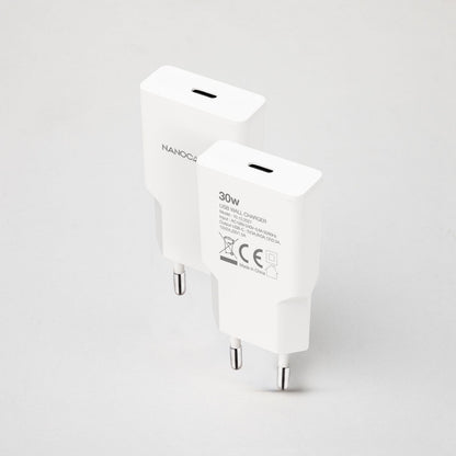 Cargador Nanocable 1xUSB-C PD 30W Blanco (10.10.2027)