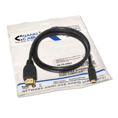 Nanocable HDMI A/M a HDMI D/M 0.8m Negro (10.15.3501)