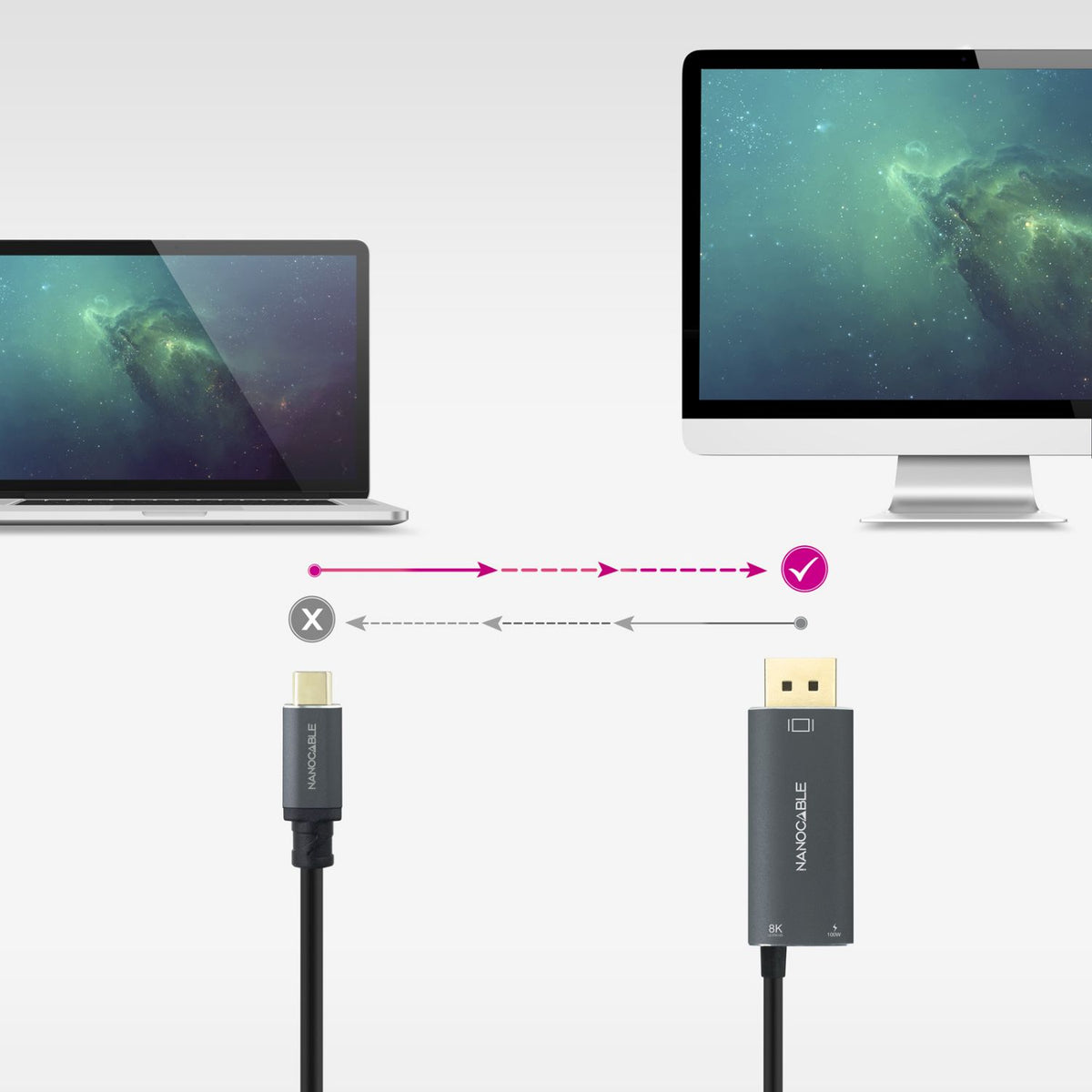 Conversor Nanocable USB-C/M a DP/M+USB-C/H (10.15.5012)