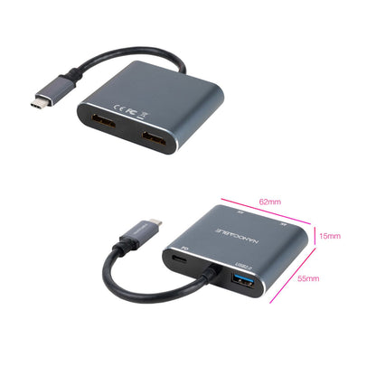 Adaptador Nanocable USB-C a 2xHDMI/USB 2.0 (10.16.4305)