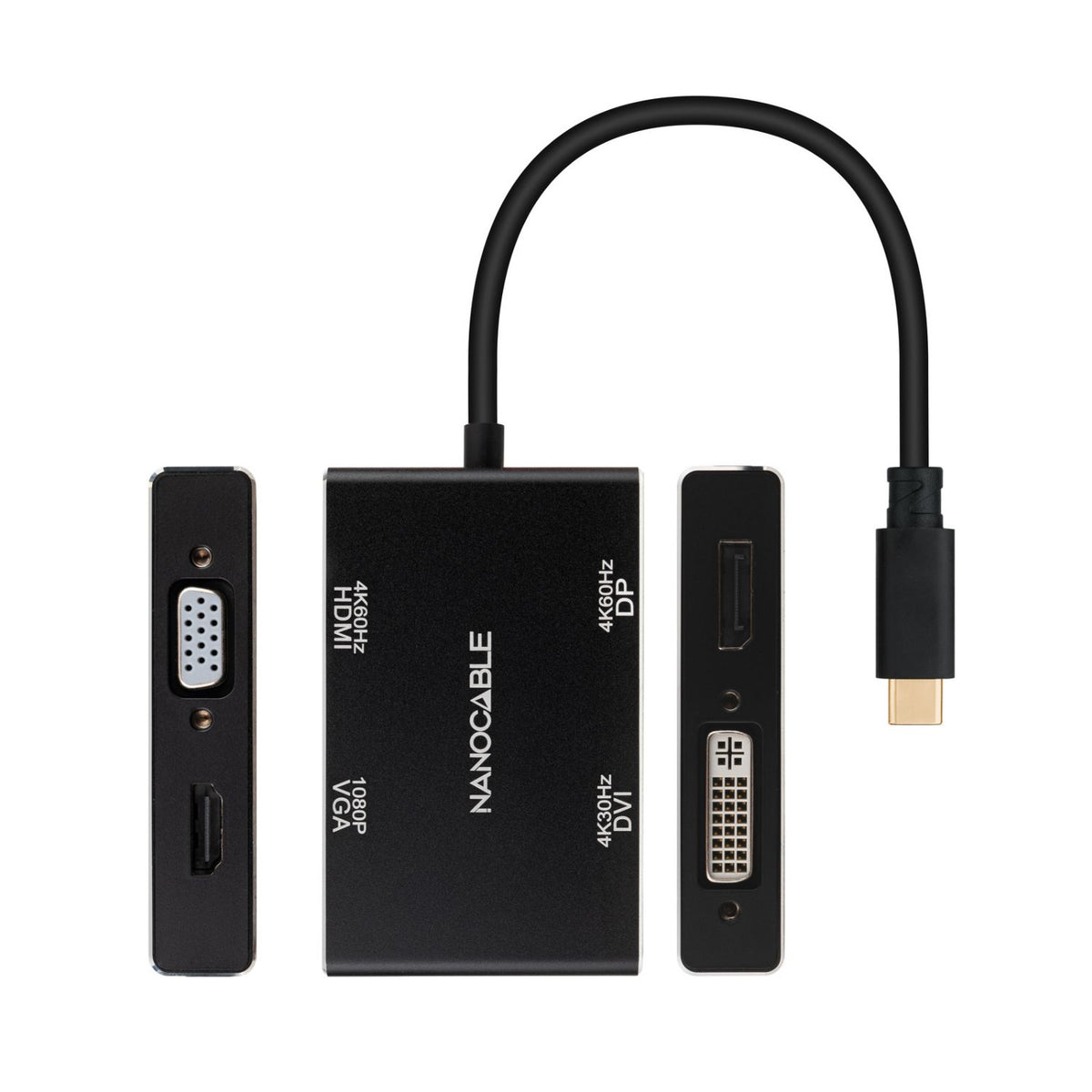Adaptador Nanocable USB-C-VGA/DVI/HDMI/DP (10.16.4307)