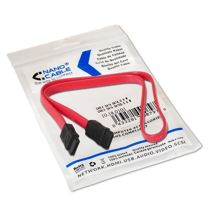 Nanocable SATA2/M a SATA2/M 0.5m Negro/Rojo(10.18.0101)