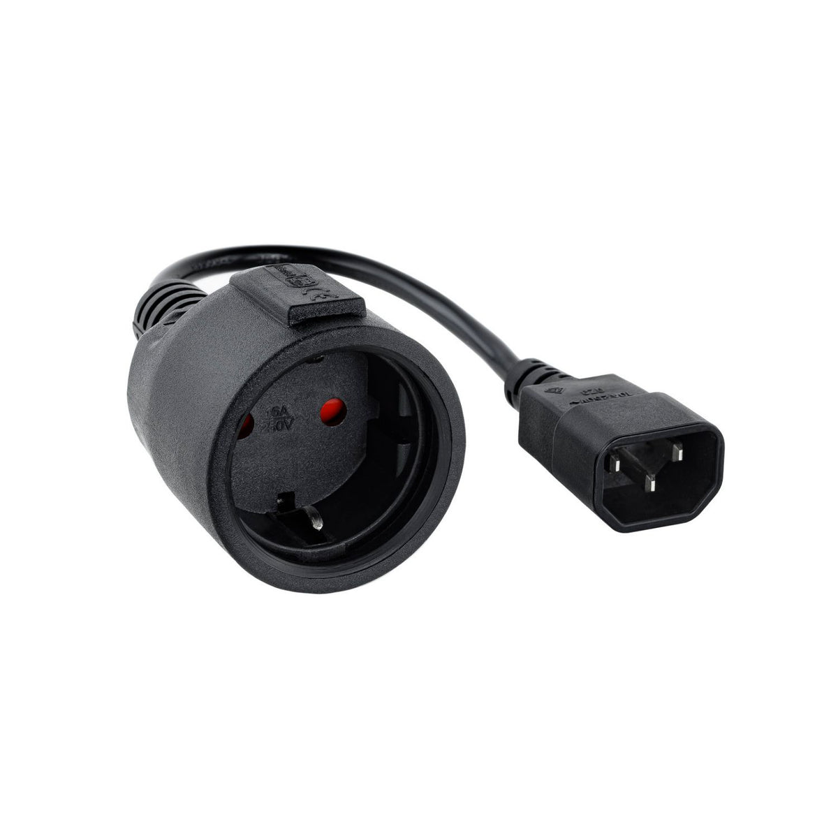 Nanocable C14/M a CEE7/H 25cm Negro (10.22.0901)