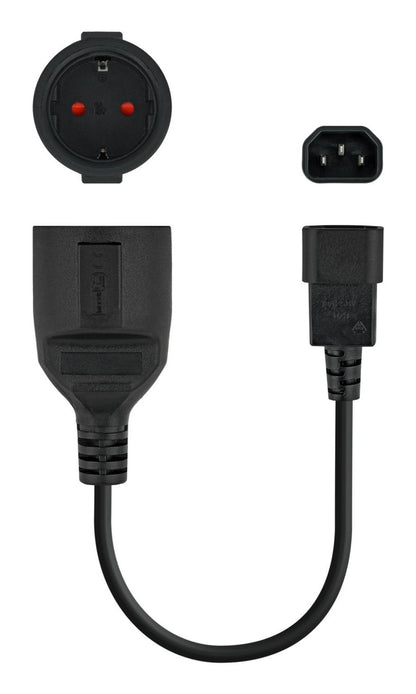 Nanocable C14/M a CEE7/H 50cm Negro (10.22.0902)