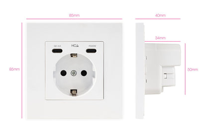 Enchufe de Pared Nanocable Schuko/2xUSB-C (10.35.0012)