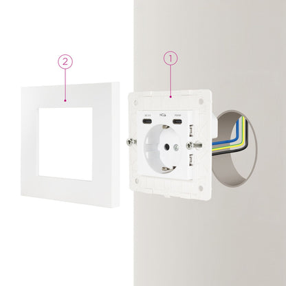 Enchufe de Pared Nanocable Schuko/2xUSB-C (10.35.0012)