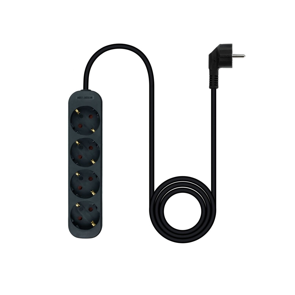 Regleta Nanocable 4xSchuko 1.4m Negra(10.37.0004-NS-BK)