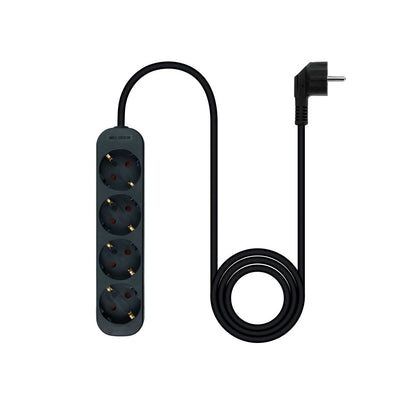Regleta Nanocable 4xSchuko 1.4m Negra(10.37.0004-NS-BK)