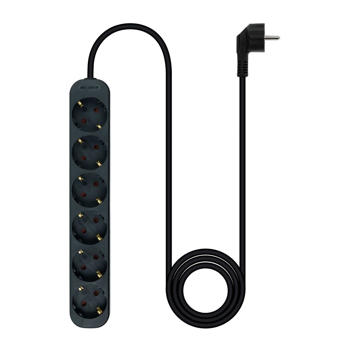 Regleta Nanocable 6xSchuko 1.4m Negra(10.37.0006-NS-BK)