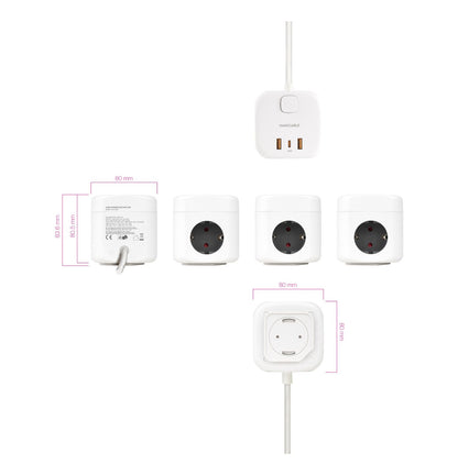 Regleta Nanocable 3xSchuko USB-A/C (10.37.0011)