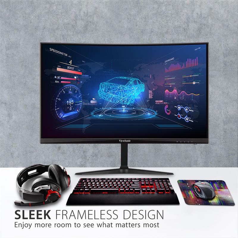 MONITOR VIEWSONIC 24" CURVO LED FHD HDMI DP 165Hz 3YR GARANTIA