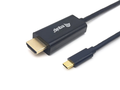 Cable from USB-C Male to HDMI Male, 2 meters long, Thunderbolt 3 compatible, supports video resolutions up to 4K/30Hz, plug-and-play installation, requires a USB-C port with DisplayPort Alternate Mode