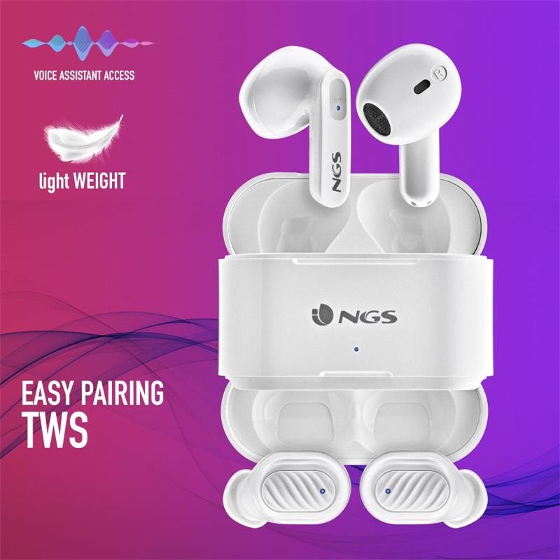 AURICULARES NGS ARTICA DUO EARPHONES BLUETOOTH WIRELESS WHITE ( PACK 2UD )